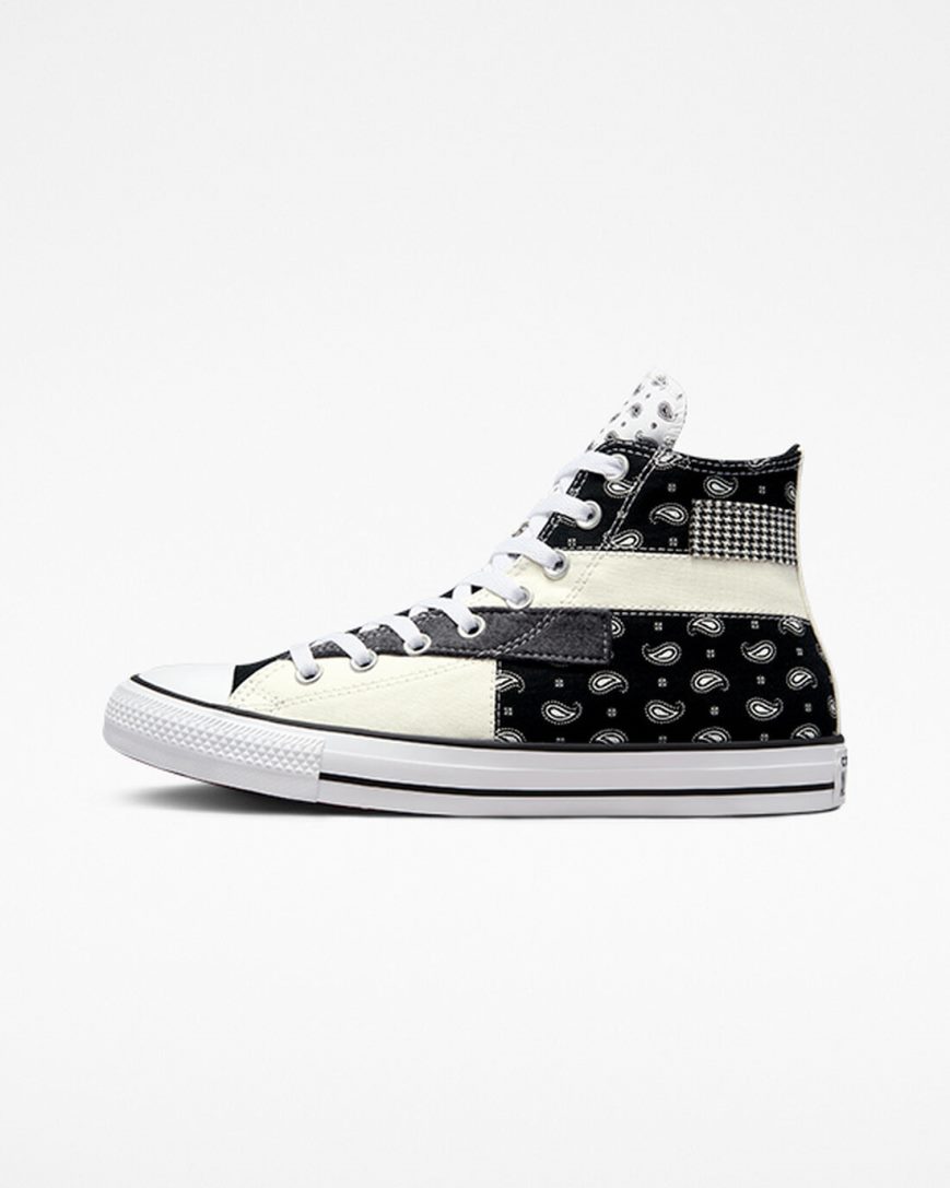 Men's Converse Chuck Taylor All Star Hacked Patterns High Top Shoes Beige / Black / White | AU 3C146V